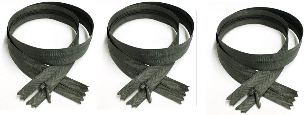 Invisible (Conceal) YKK Zippers - Perfect for Clothes, Crafts & Sewing Projects - Taupe #860 - Choose Your Length - Made in The United States (3 Zippers Per Pack) (18" Inches)