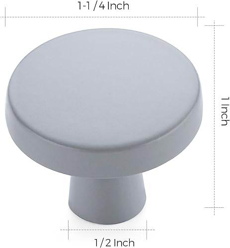 Miniatura 31 de Ravinte Paquete de 50 pomos de gabinete de cocina de 1-1/4 pulgadas, pomos redondos sólidos para cajones de aparador, pomos de tocador negro mate
