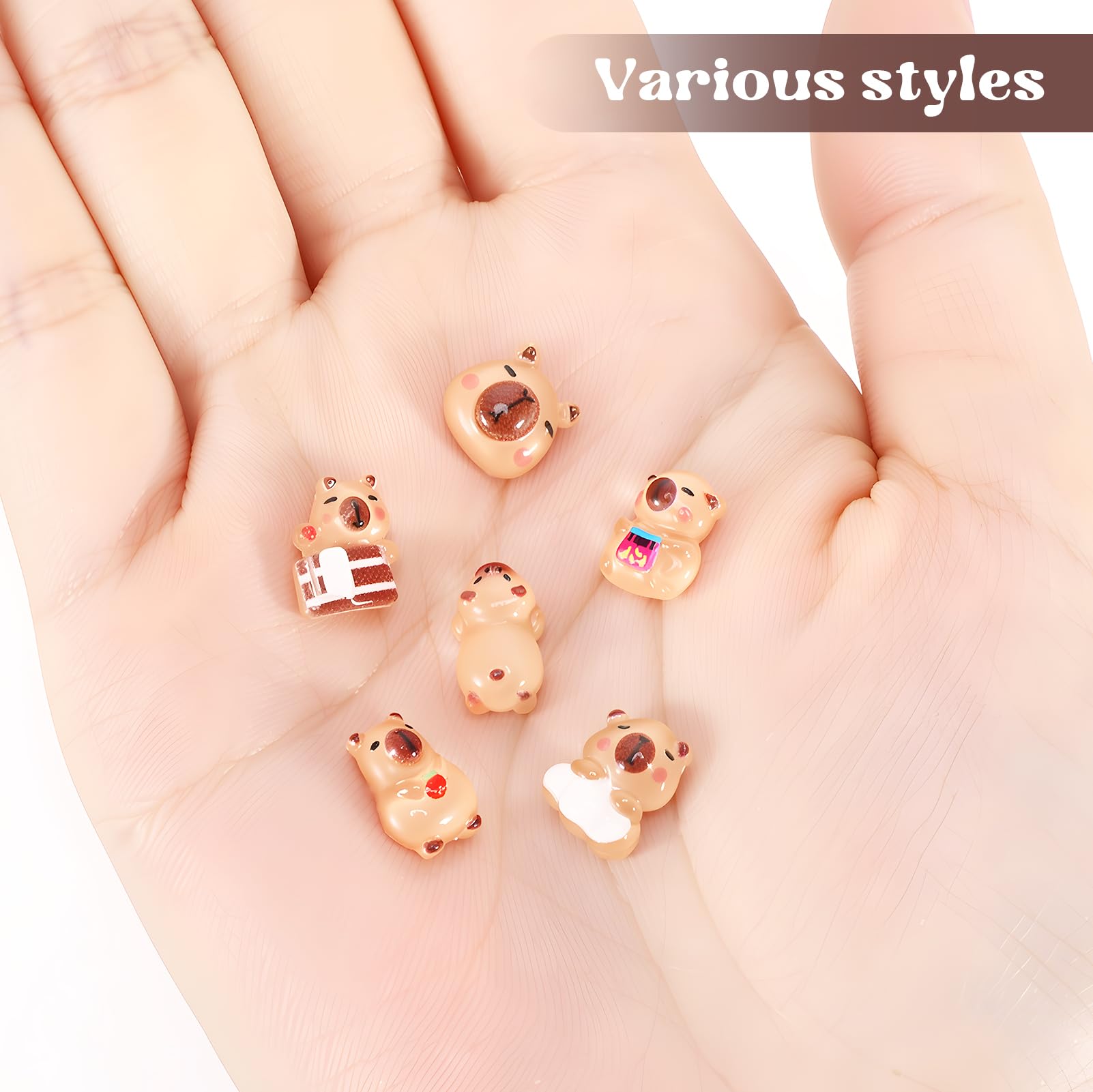 40 Mini Figurines Capybara Phosphorescentes En Résine – Pour Jardin Miniature, Maison De Poupée Et Déco