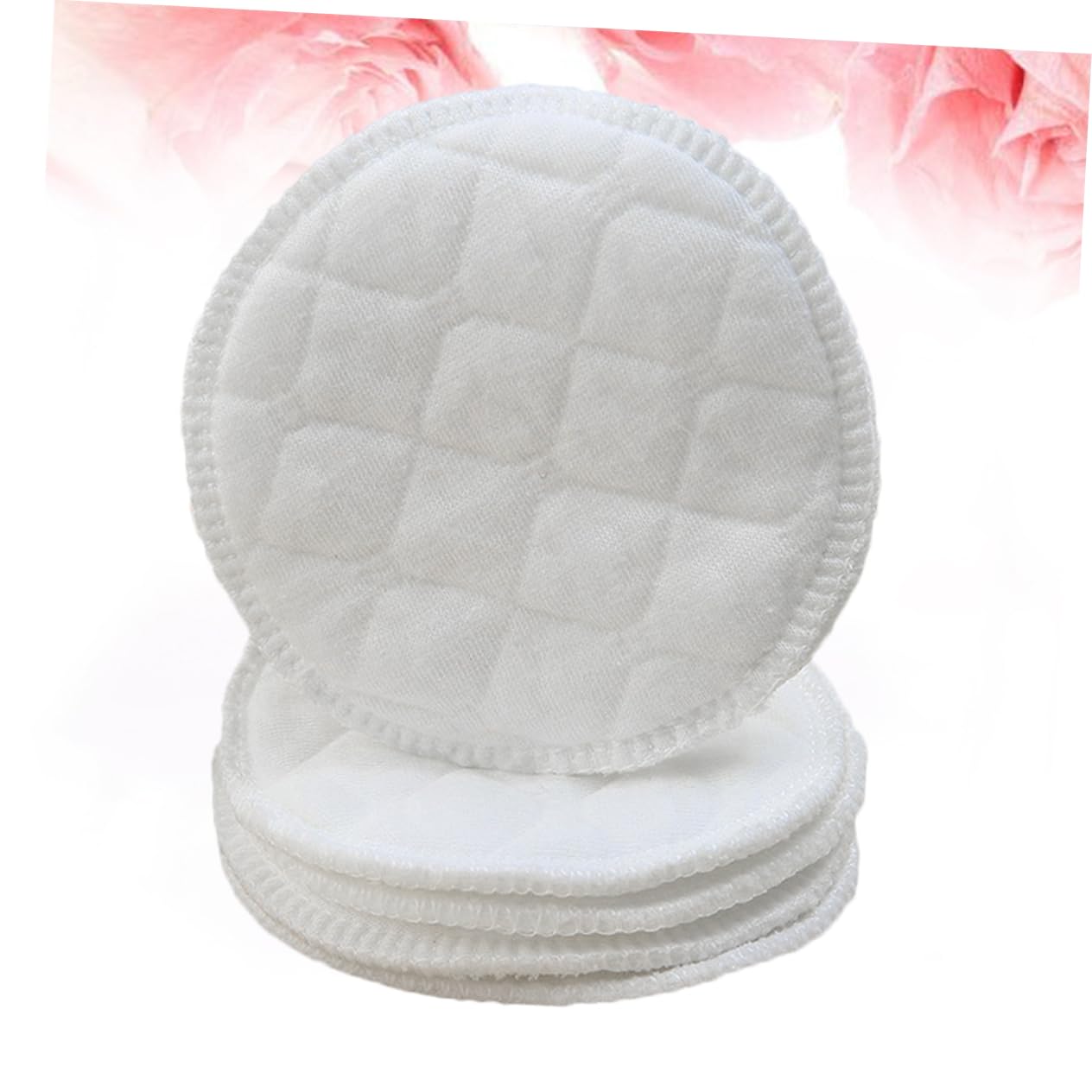 Totority 100PCS White Three-Layer Washable Breast Pads for Nursing Moms Anti-Overflow Feeding Protection Soft and Absorbent Breastfeeding Pads