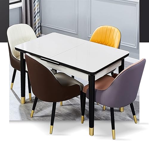 Miniatura 5 de Modern Kitchen Dining Chairs Modern Living Room Chairs PU Leather High Back Soft Seat Side Chair with Metal Legs Dining Chairs(A12) (A2)