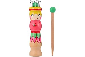 Deluxe Spool Knitting Kit with Wooden Knitter and 3 Spools of Yarn