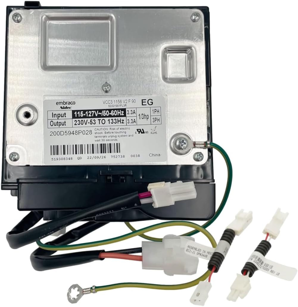 WR87X29409 with 2 Jumper Wires Enterpark Refrigerator Compressor Inverter Control Board Replacement Module Replaces AP6332922, WR55X26038, WR55X11099, WR55X11138, 4864662, WR55X10855, WR55X20326