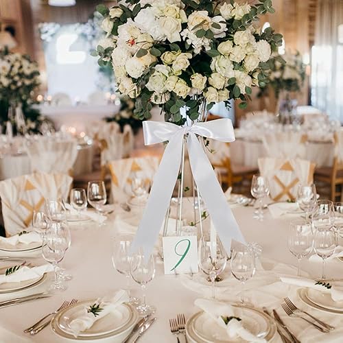 Vista 135 de TONIFUL - Listón de satén de color liso, para envolver regalos, sillas, día de San Valentín, boda, fiesta de cumpleaños, cabello, costura floral, 1