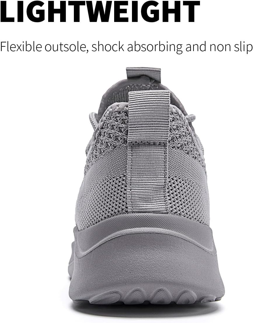 Mens Slip On Sport Running Walking Non Slip Lightweight Sneakers Breathable mesh Shoes Knitted Outdoor Working Casual for Men