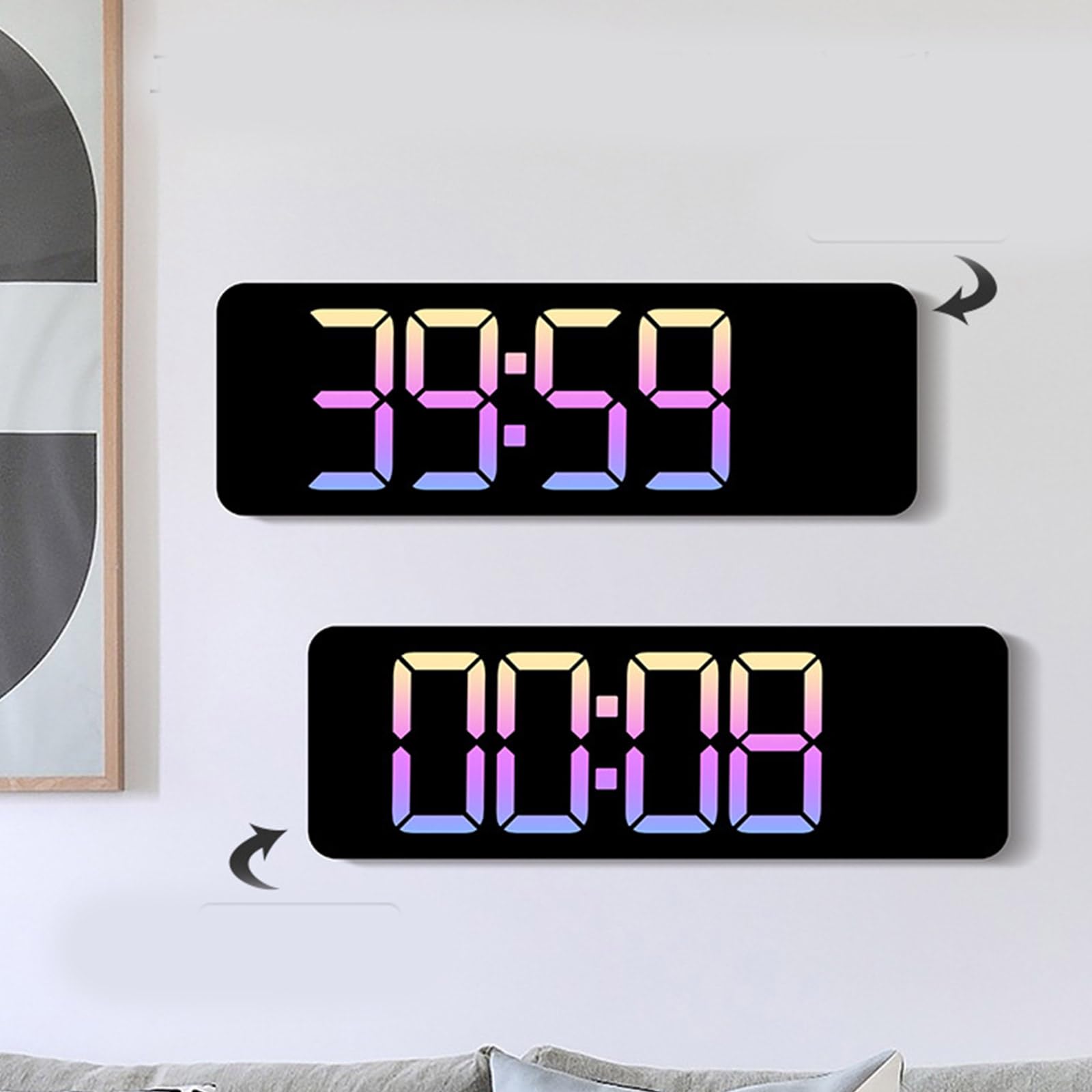 Reloj de Pared Digital LED con retroiluminación automática, 10, A