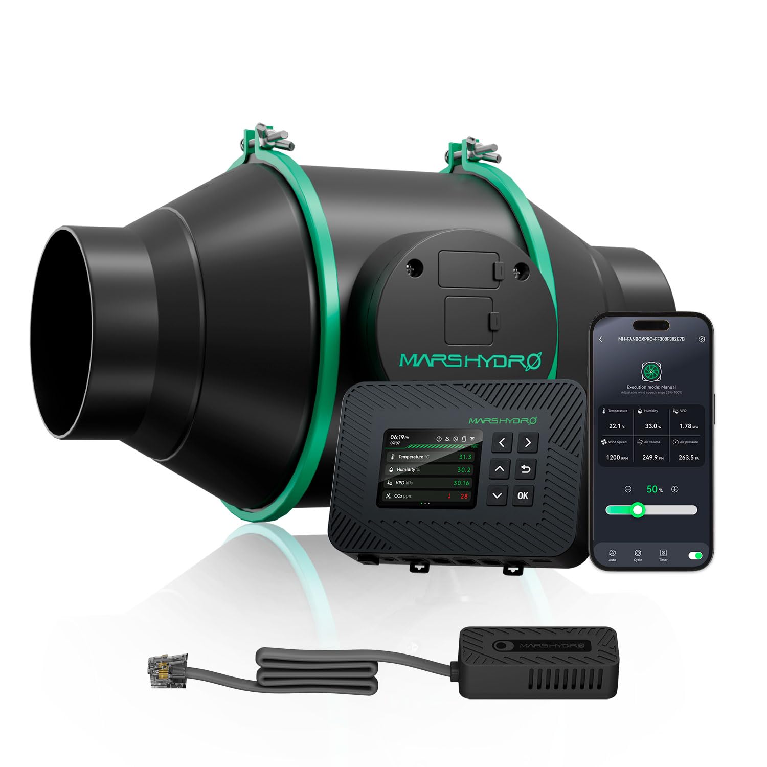 Amazon.co.jp: MARS HYDRO 4インチ インラインダクトファン 温度