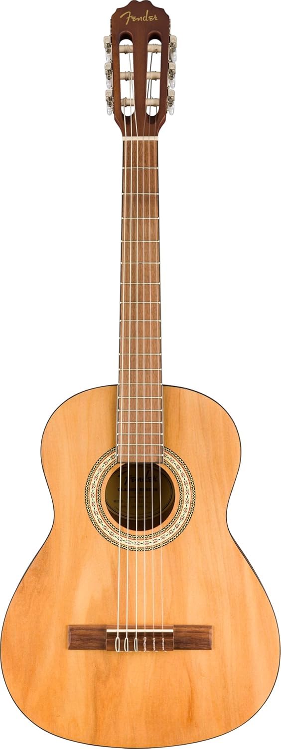 Fender Classic Design CN-25 in nylon a corde, tastiera in noce a scala corta, chitarra acustica classica 3/4, naturale. Ideale per principianti