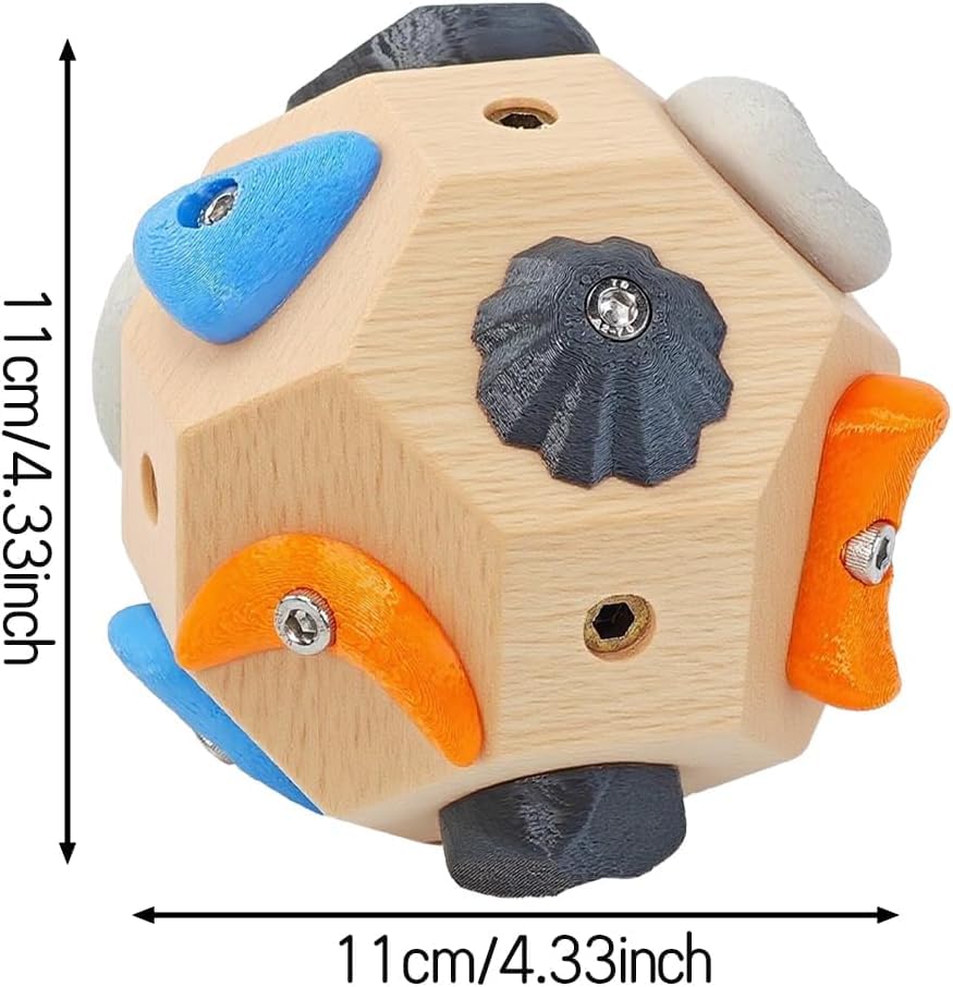 Bloc D’escalade Artisanal Jukeoiu – Boule D’entraînement 3D, Bois Massif 15x15x15 Cm, 380 G, Pour Force De Préhension Et Précision – Cadeau Pour Grimpeurs