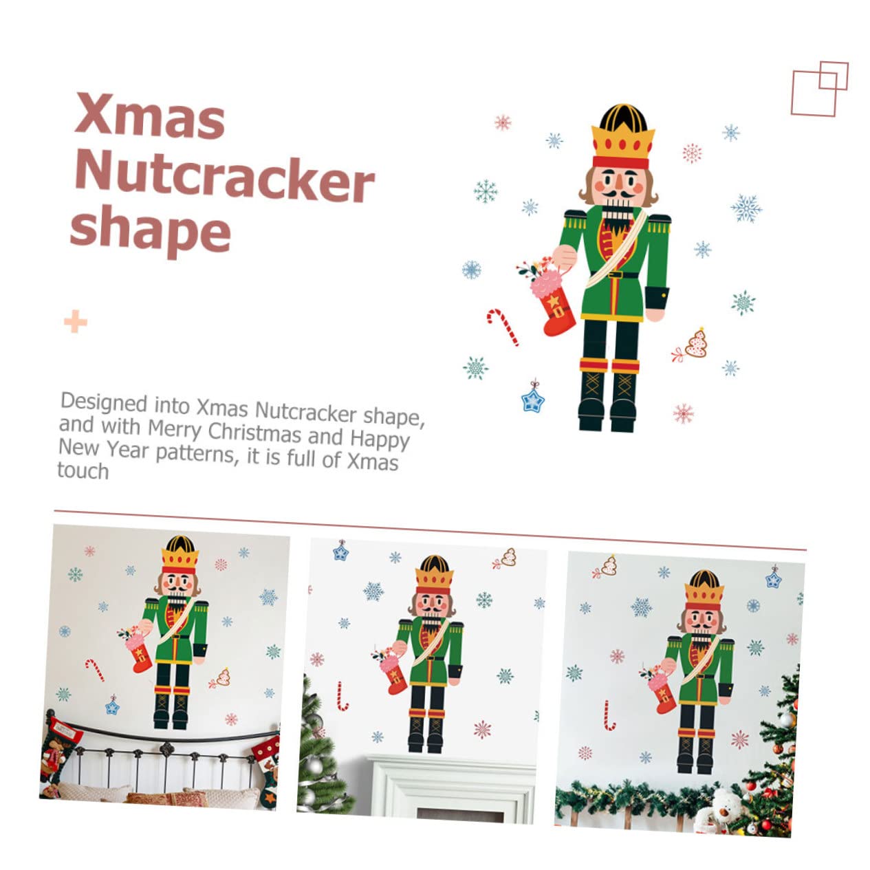 TOPBATHY 5 Blätter Weihnachtsfensteraufkleber kühlschrankaufkleber weihnachtliche fensterbilder Weihnachtsaufkleber Haushaltsdekoration Fensterdekoration Festfenster haftet PVC