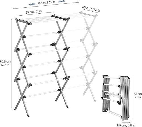 Miniatura 2 de APEXCHASER Estante de Secado de Ropa, Perchero Plegable para Ropa, Estante de Secado de Lavandería Expandible, Pequeño Perchero para Ropa de Bebé,