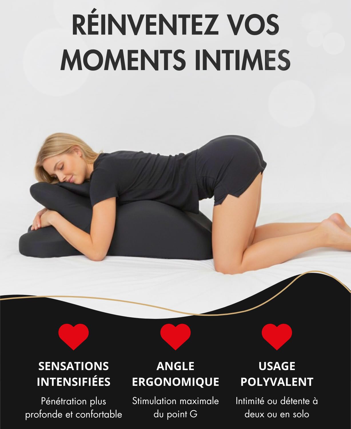 Coussin Sexuel Ergonomique pour Couple Adulte – Oreiller Érotique Intime à Mémoire de Forme, Inclinaison 27° pour Positions Sexuelles, Point G & Plaisir Profond – Kamasutra, Housse Lavable Amovible
