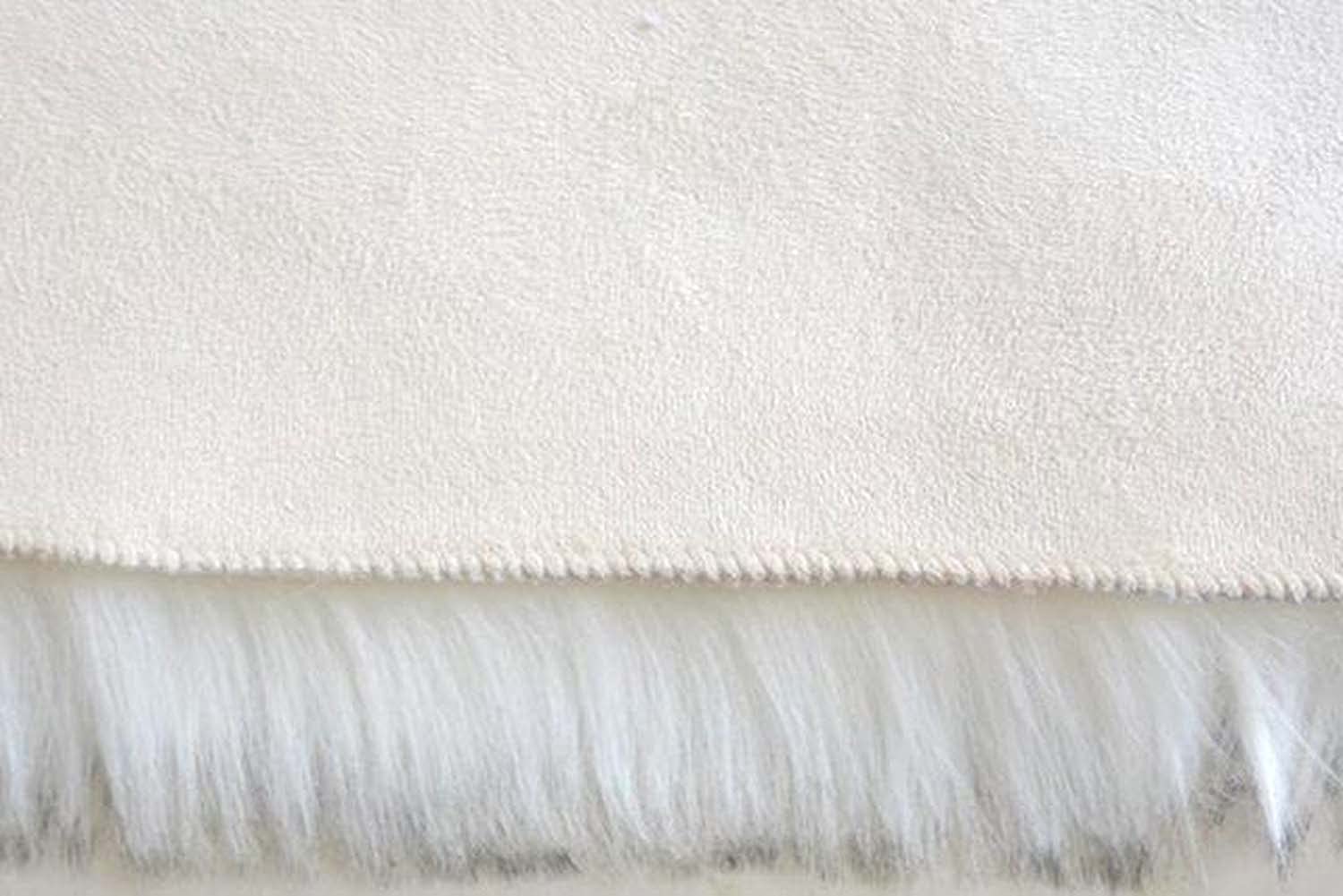 Dhao Moderne Rond Tapis Peau de Mouton synthétique Fluffy Long Hair Antidérapant Tapis Carpette Moelleuse pour Chambre à Coucher Salon Crèche (Rose,130x130cm)