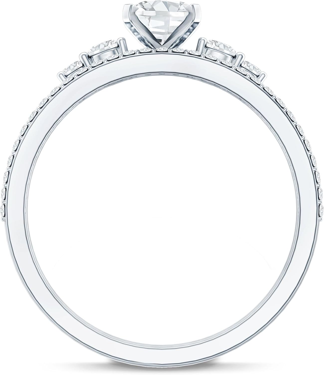 Certified 1.6 Carat Moissanite Designer Engagement Ring in Silver, D-Vs1 Quality, Moissanite Halo Ring - Ready To Gift