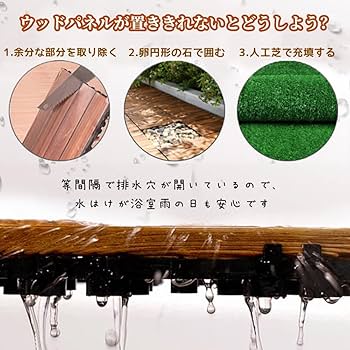 置くだけだけウッドデッキタイル 人工木デッキパネル ハンディウッド 置くだけデッキ