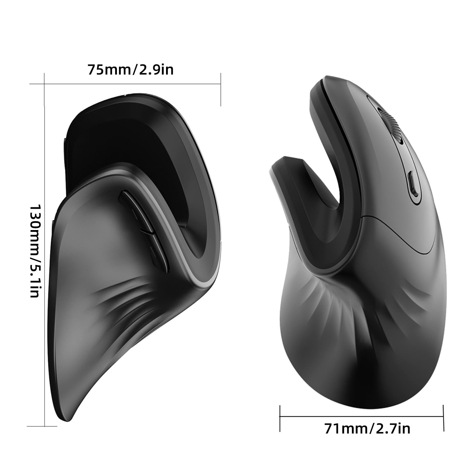 Naroote Mouse Verticale, Mouse Ergonomico Mouse Tunnel Carpale Mouse Cablato Mouse da Gioco Verticale T27 Versione Cablata Design Ergonomico con Esperienza di per PC Desktop Portatile