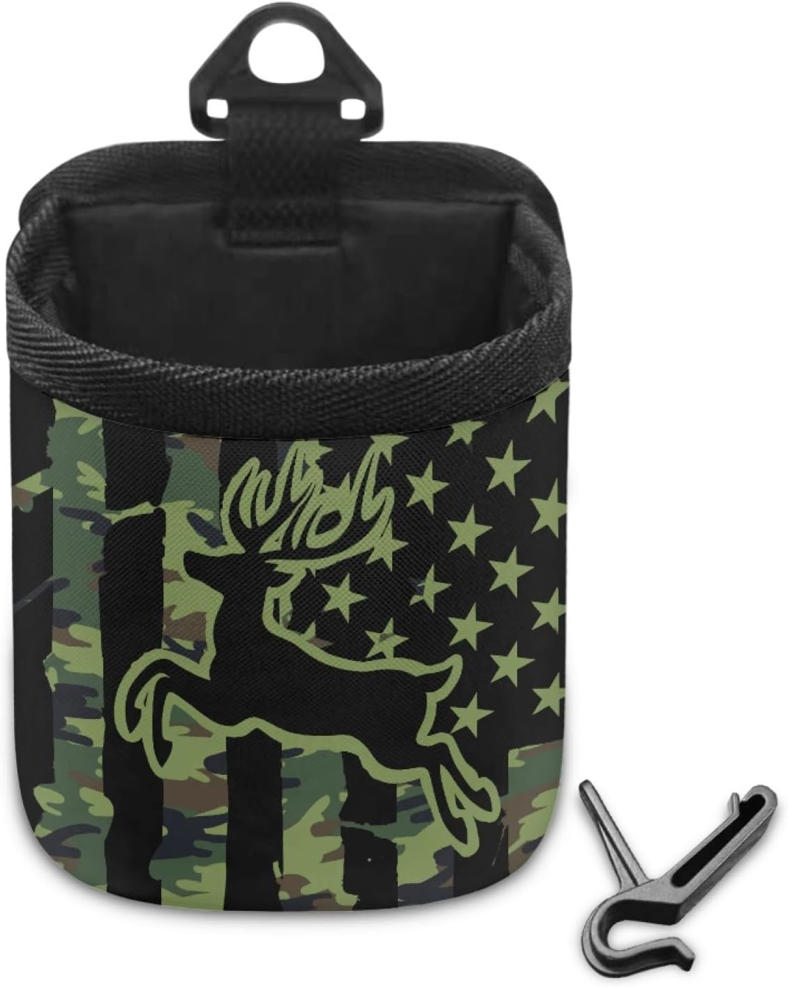 CLOHOMIN Green Deer Car Air Vent Storage Box Organizer Camo American Flag Auto Air Vent Organizer Accessories Sunglasses Pocket with Hook