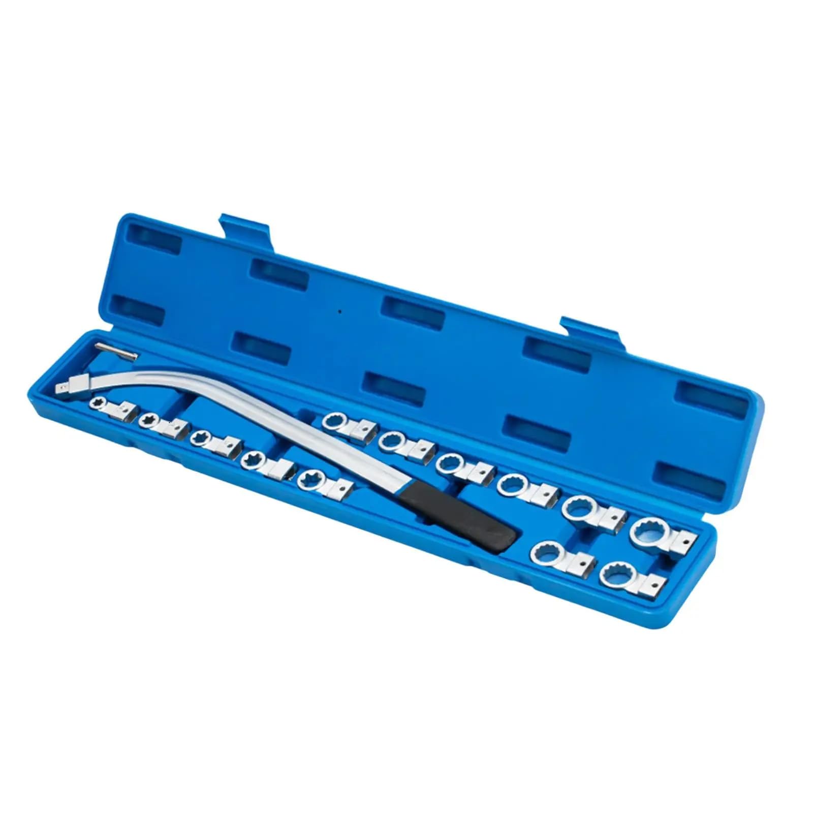 Kit de démontage de poulie de distribution professionnel avec adaptateurs à 12 points, outils antirouille et étui portable pour réparation automobile, ensemble de clés tendeurs de courroie de