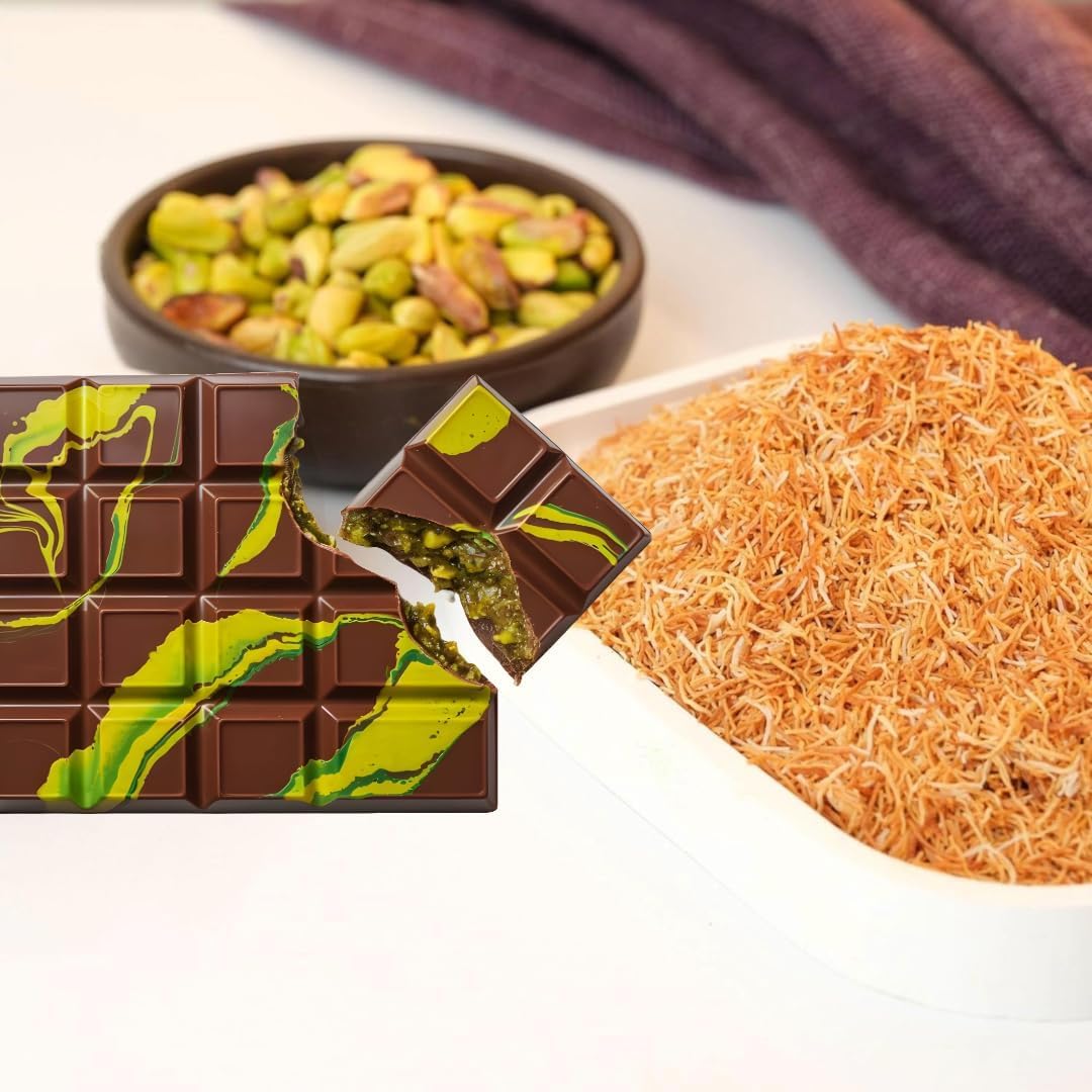 Pufai, Cheveux d'ange Kadayif croustillants et grillés (fils de pâte) - Idéal pour le chocolat Dubaï, comme garniture de céréales - Yaourt, 200 grammes, 8