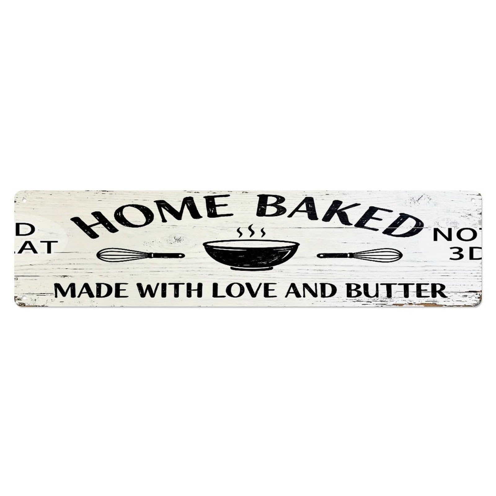 Home Baked Made With Love And Butter Metal Tin Sign Plaque