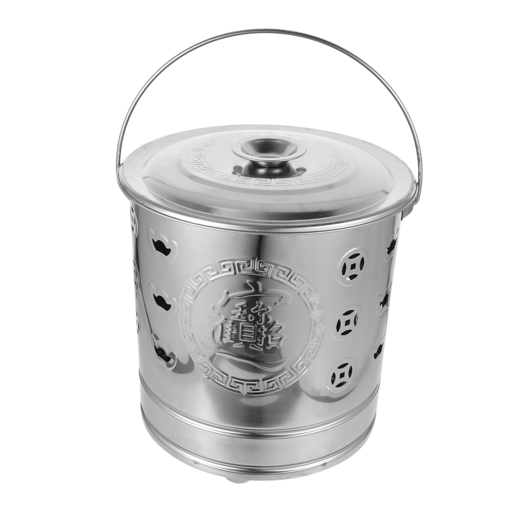 PLAFOPE Cubo Calor Incinerador Resistente Dinero de Acero Inoxidable de al Ligero, para Jardín y Ceremonias, Uso Doméstico