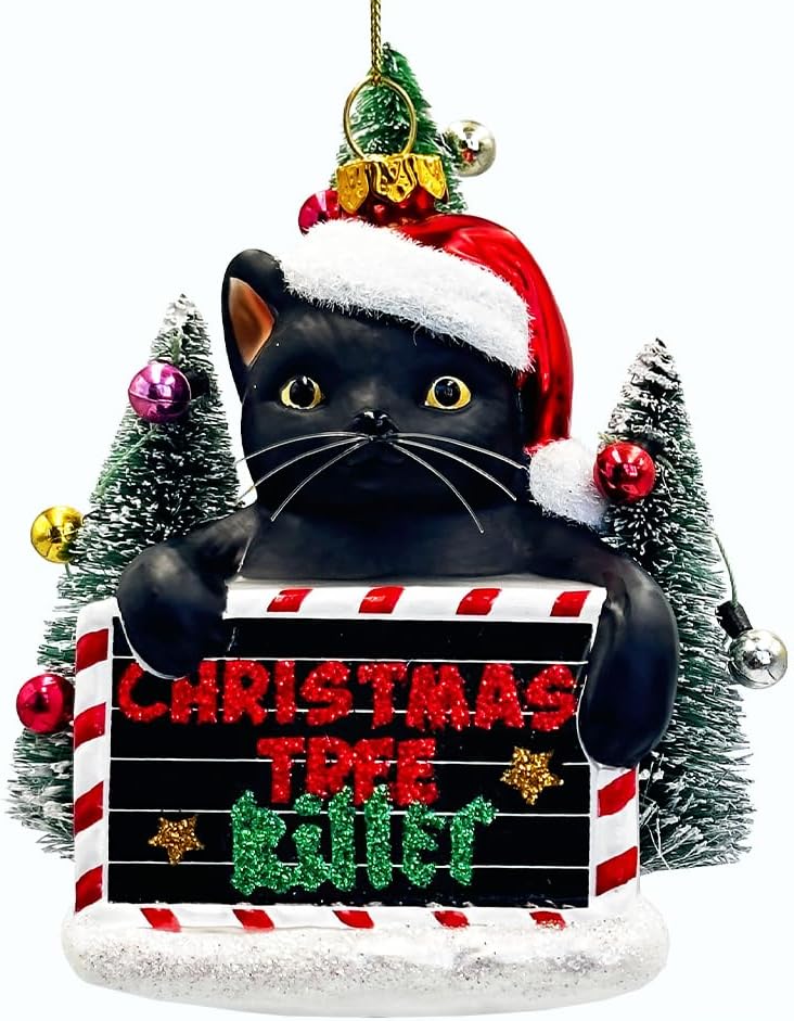 Chipmunk Glass Christmas Tree Ornament