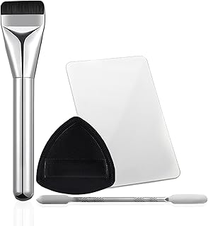 4-in-1 Professional Makeup Tool Kit with Makeup Mixing Palette Flat-Top Foundation Brush