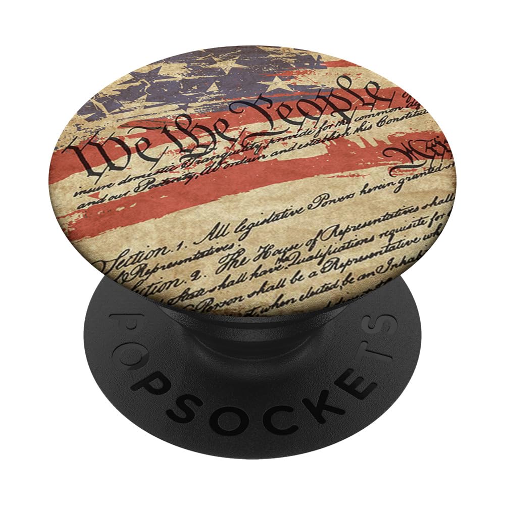 We The People Constitution USA Flag 2nd Amendment PopSockets PopGrip: Swappable Grip for Phones & Tablets PopSockets Adhesive PopGrip