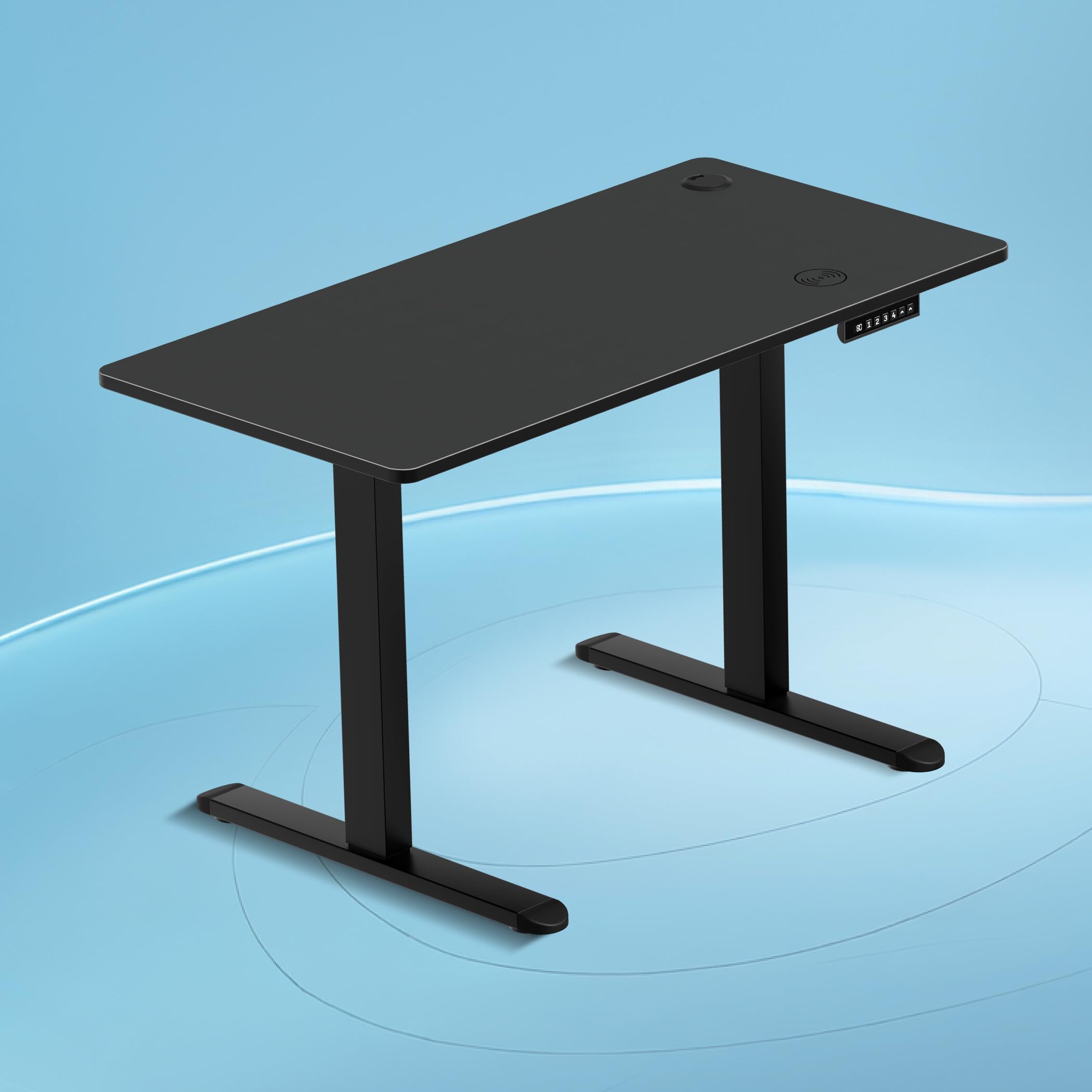 The Sleep Company AeroPro Electric Height Adjustable Desk | Ergonomic WFH Table | 4 Memory Presets | Wireless Charging | 2 Yr Warranty | 1600x700 Top | Free Installation | Black & Black