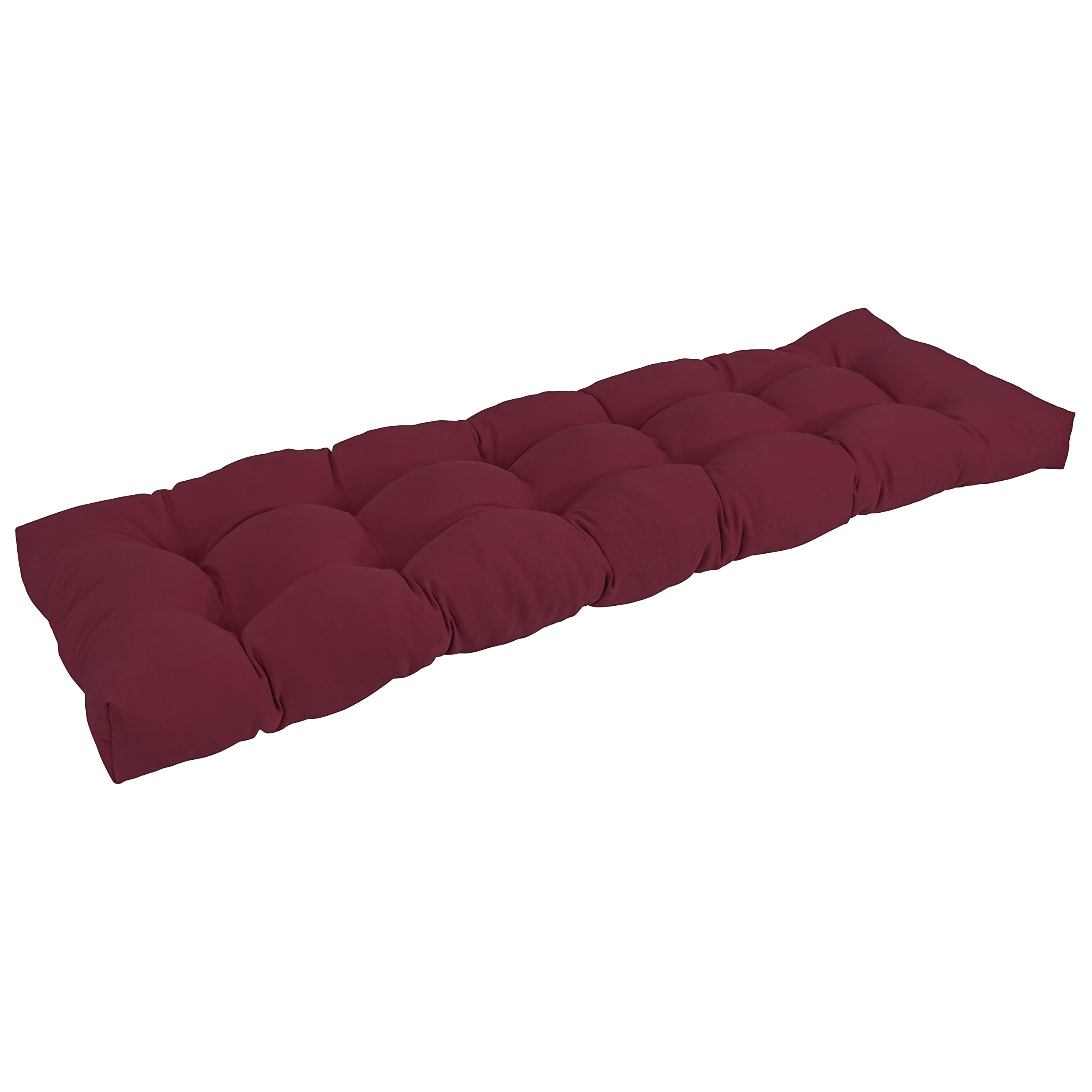 Blazing Needles Twill Tufted Bench Cushion, 55" x 19", Burgundy