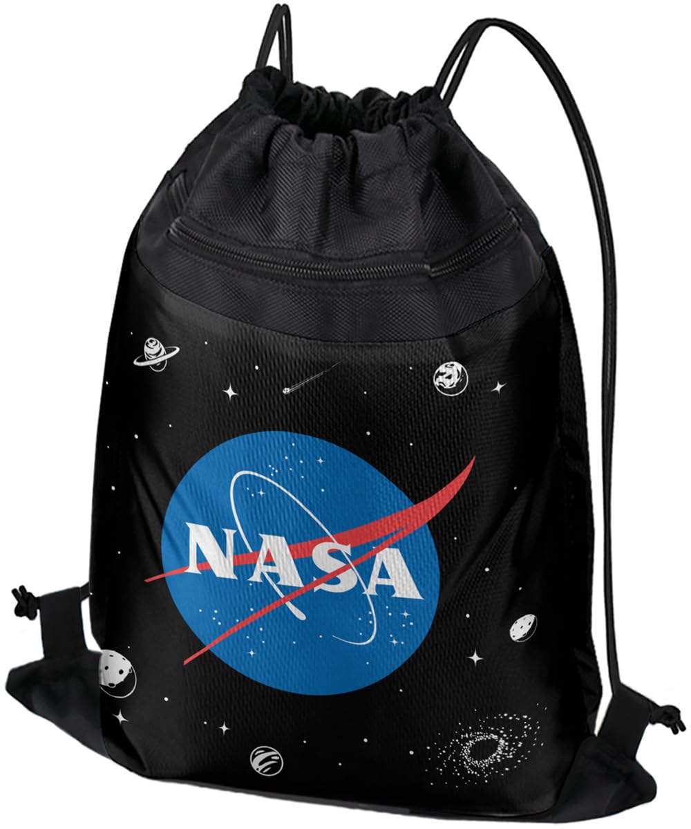 LOGOVISION NASA Official Meatball Logo Drawstring Backpack Sports Bag Sackpack 17