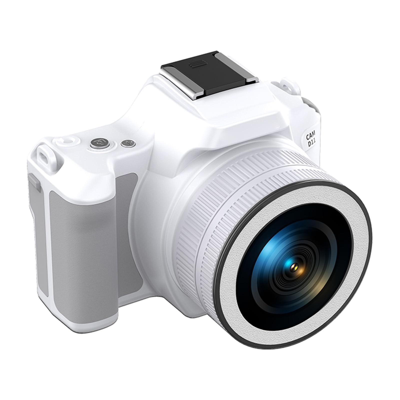 CCYLEZ Camera Digitale 2K, Fotocamera da Vlogging da 48 MP con Zoom 16x, Dual Lente a Schermo da 2,0 Pollici per gli Appassionati di Fotografie Principianti (D11 bianco)