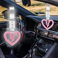 Vista 2 de Q1-TECH, JDM Tsurikawa - Anillo japonés para metro, tren, autobús, mango de coche, correa de mano con mango de corazón roto y correa de mano