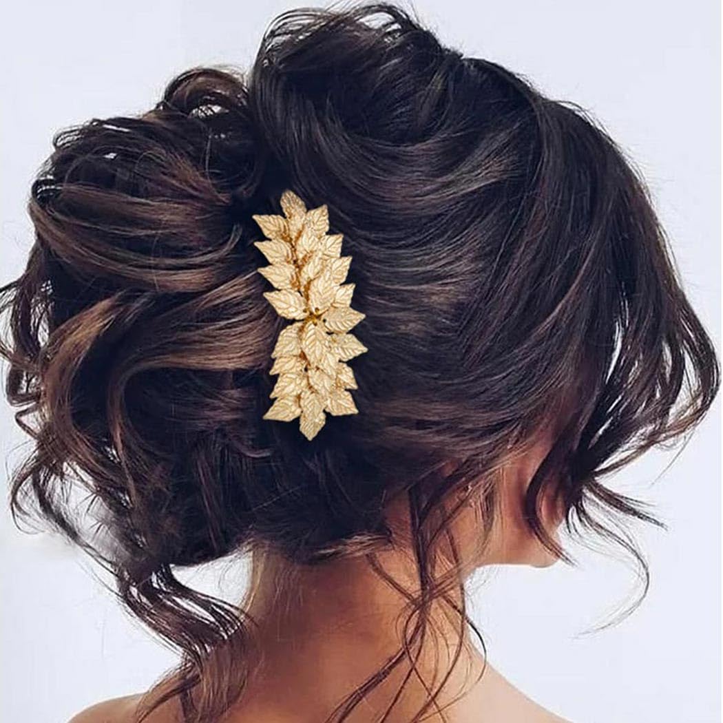 Gorais Gold Leaf Wedding Hair Comb Leaves Bridal Hair Piece Bride Hair Accessories for Women and Girls
