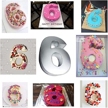 Elegance Commerce Small Number Six 6 Birthday Cake Pan Tin, 10 x 8 Inch | Elegance Commerce Small Number Six 6 Birthday Cake Pan Tin, 10 x 8 Inch