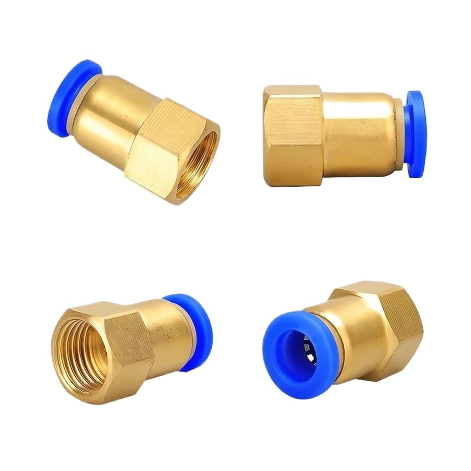 DeVow PCF Pneumatic Component Female Straight One-Touch Quick Release Fitting Push Air Tube Straight Connection 4 6 8 10 12mm(PCF12-01)