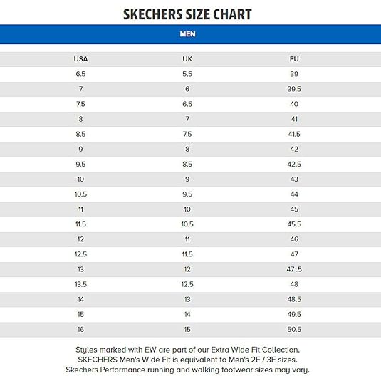 skechers size chart australia