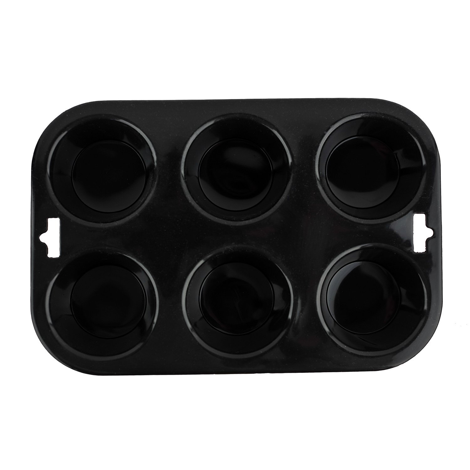 Selecto Bake Black 6 Cup Silicone Bun/Muffin Mould Cupcake Yorkshire Pudding Non Stick Tray Baking (Black)