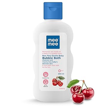 Mee Mee Foamy Baby Mild Bubble Bath 200ml (Pk 1) With Cherry & Fruit Extracts | Tear-Free Moisturizes and Soothes Skin |Infant Friendly Natural Head to Toe Baby Wash Dermatologically Tested - image, photos