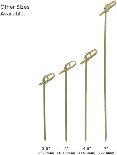 Miniatura 6 de Royal Bamboo Knot Cóctel y Hors' D'oeuvre Picks, 4 pulgadas, verde, paquete de 1000