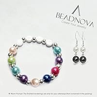 Vista 5 de BEADNOVA Cuentas de perlas de satén para manualidades, pequeñas perlas de imitación de vidrio sueltas para fabricación de joyas