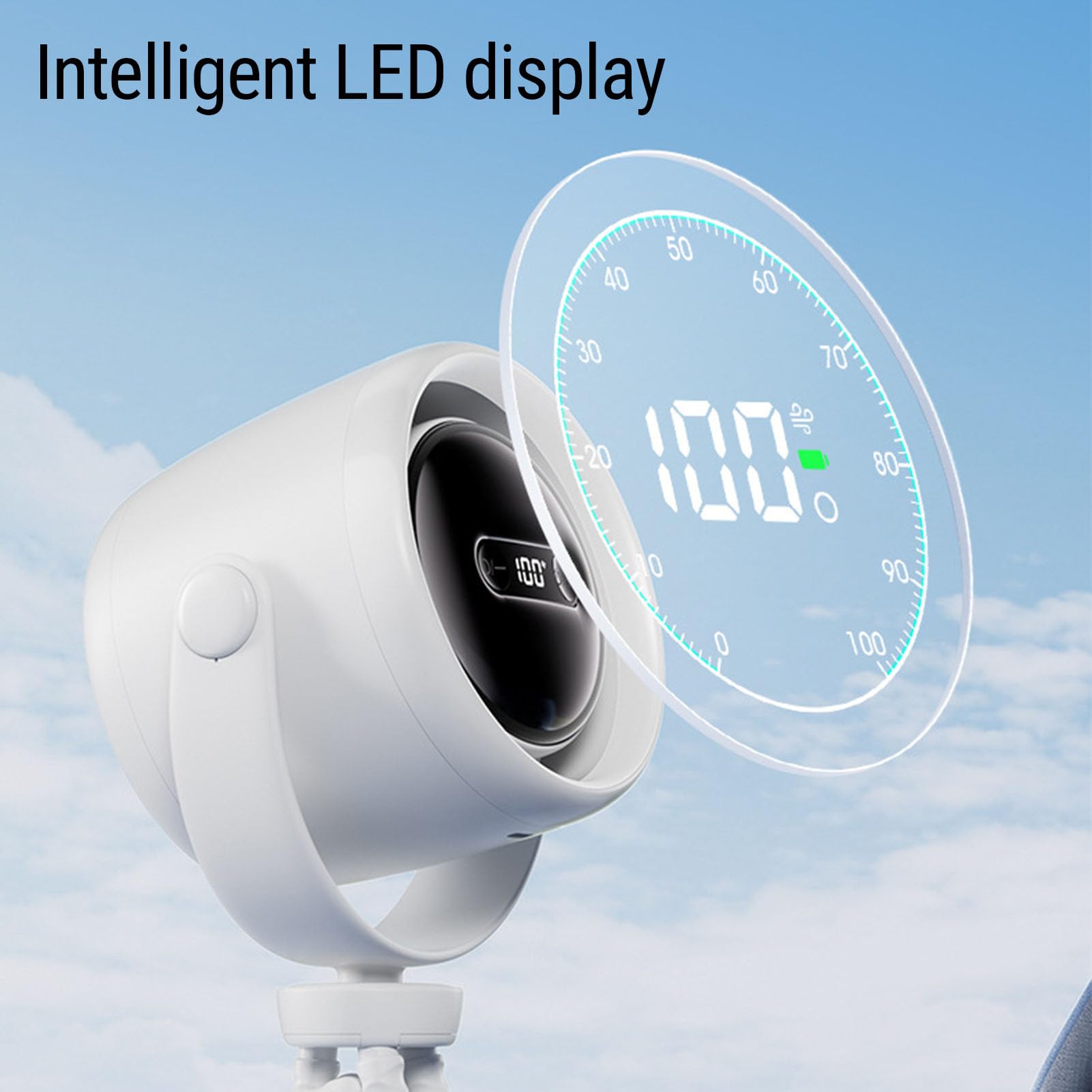 Mini Ventilateur pour Poussette, 3 Vitesses, Design fermé et Silencieux, Idéal pour le Confort de bébé en Déplacement, Blanc