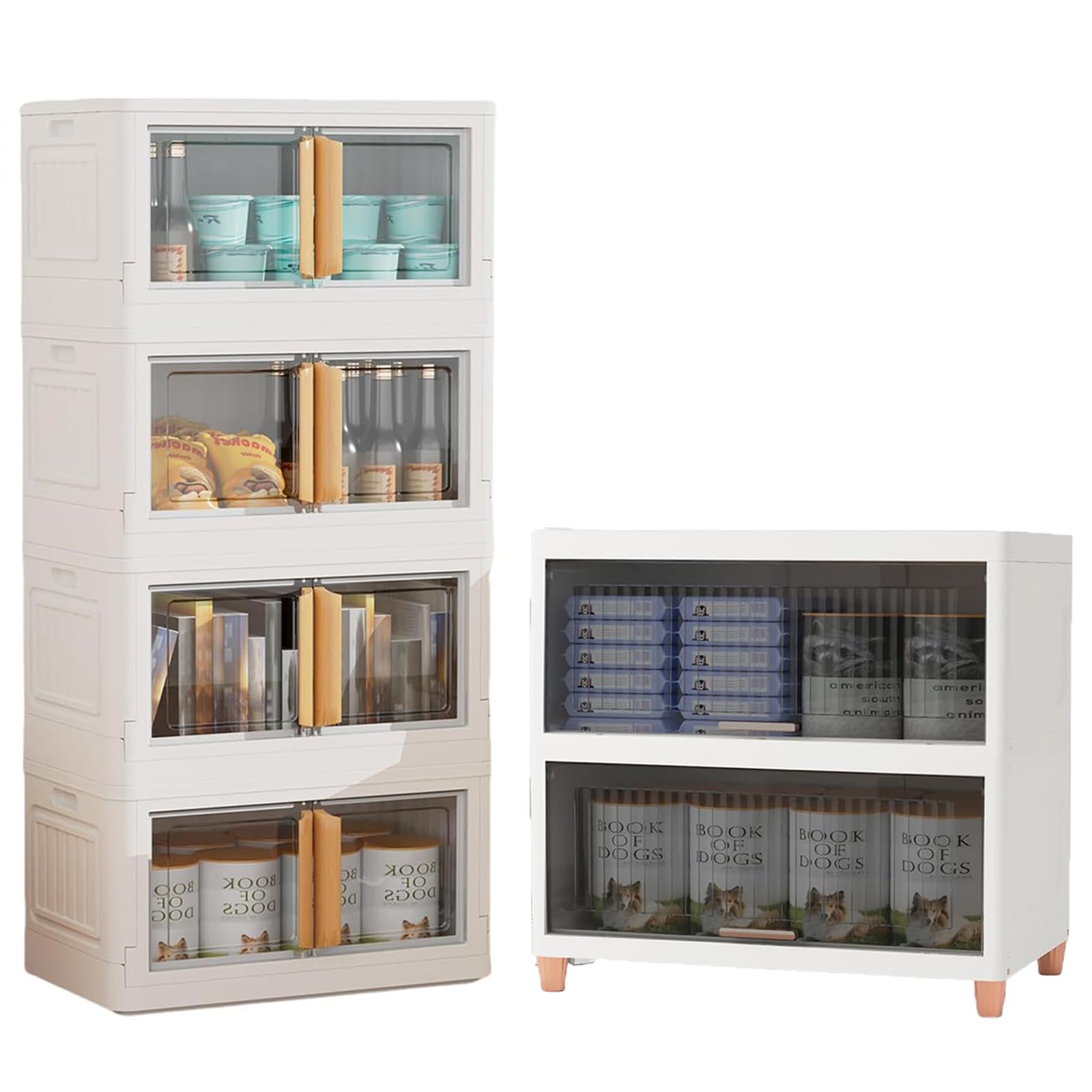 Plastic Storage Bins - 4 Packs 23Gal Storage Bins with Lids,Stackable Storage Bins, Collapsible Storage Bins for Closet Organizers and Storage