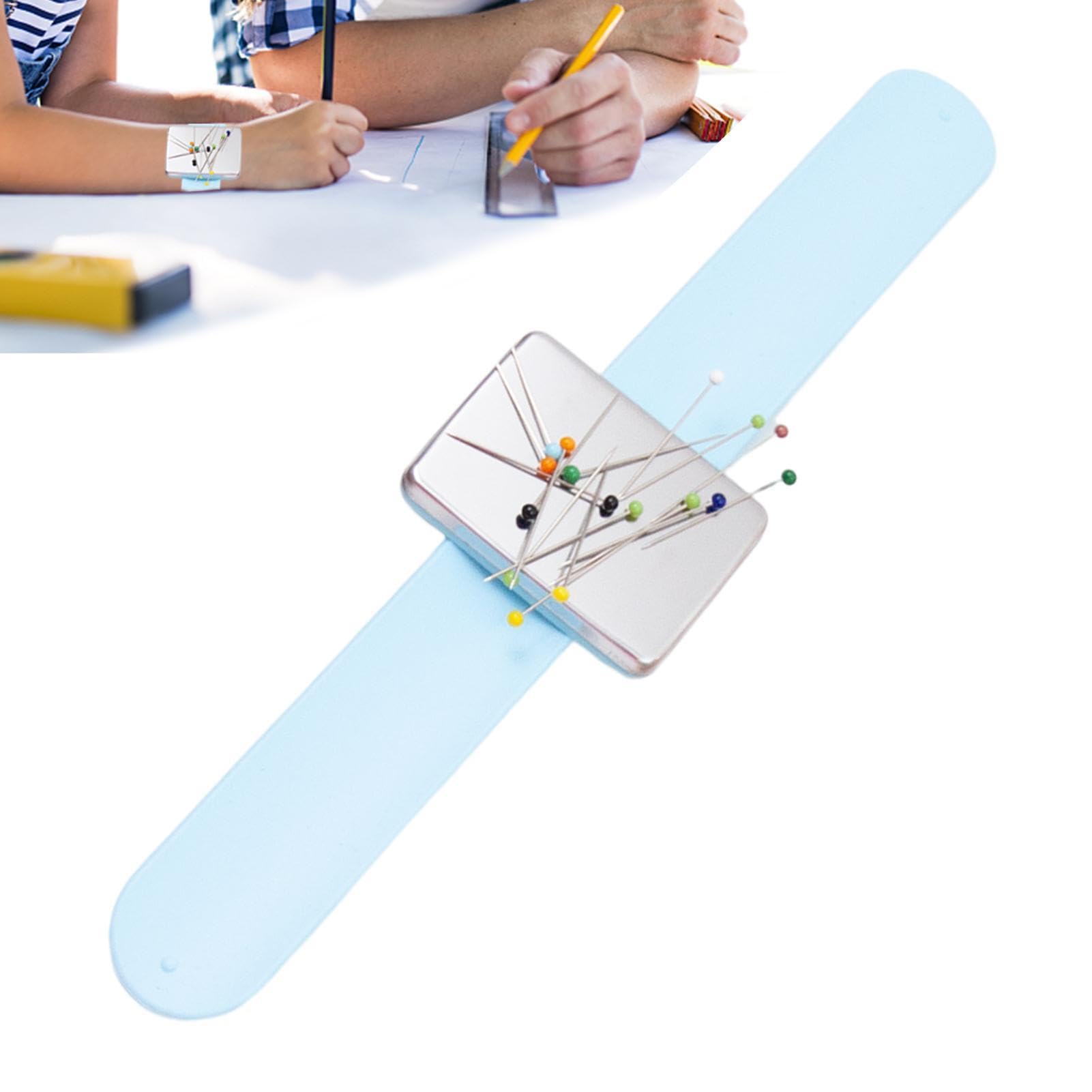 Generico Braccialetto Magnetico con Porta Spilli - Cinturino da Polso con | Puntaspilli - Puntaspilli Magnetico per Spilli da Cucito, Fermagli per Capelli E con Puntaspilli da Polso, per