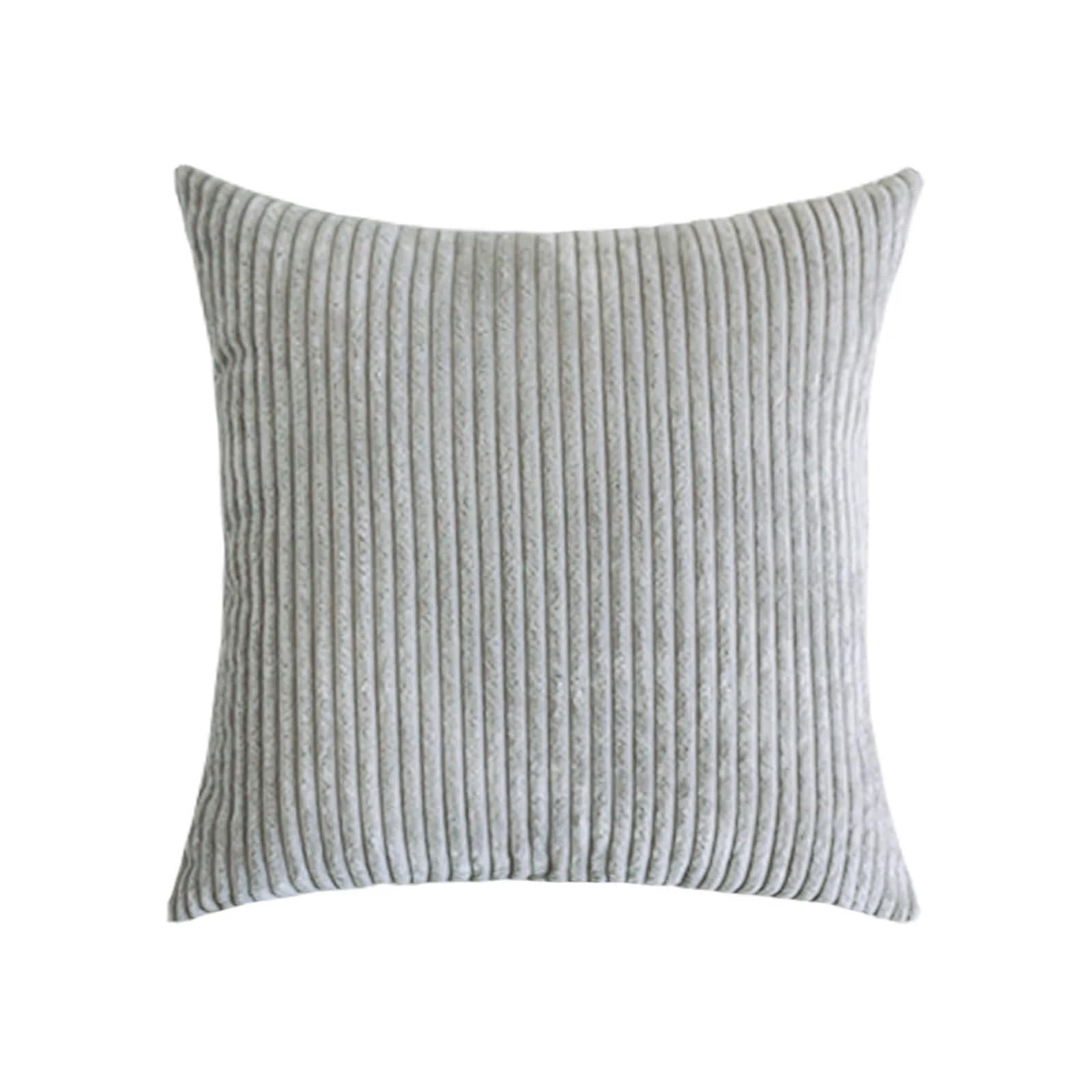 BFLCWSTD Cushion Covers Corduroy Striped Throw Pillow Cover Solid Color Cushion Home Decor(Gray,40X40CM)