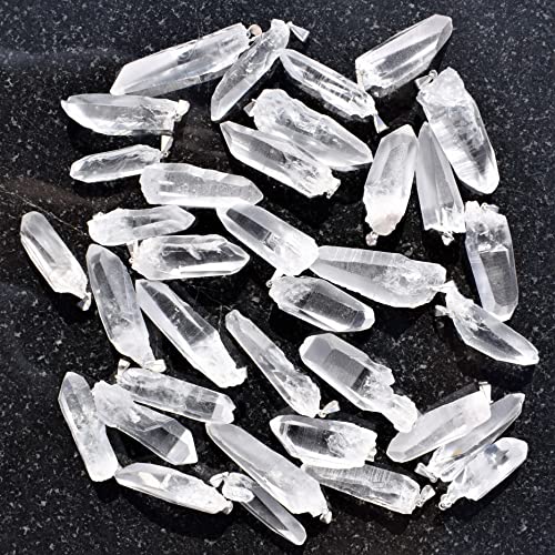 Zenergy Gems Charged Colombian Lemurian Seed Quartz Crystal Point Pendant [Facet-Grade] 10-25 carats weight (Crystal) + 20" Silver Chain + Selenite Charging Heart Included (HEALING ENERGY)4