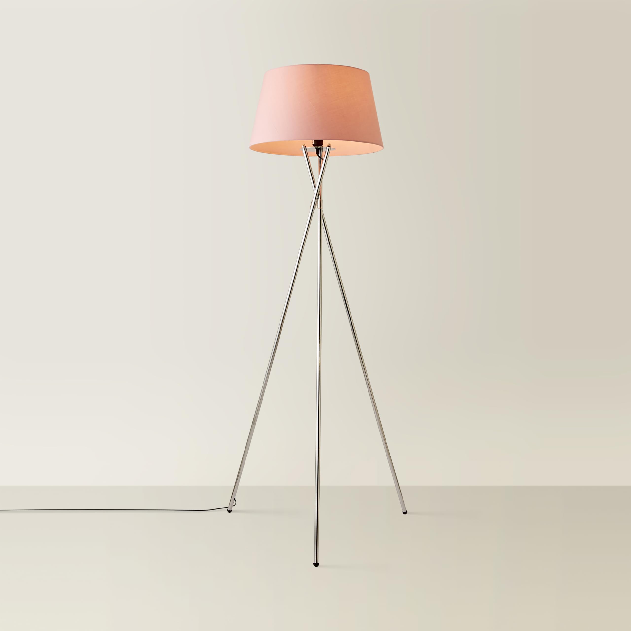 Minisun Pink | Modern Polished Chrome Floor Lamp With A Tapered Shade | Floor Lamps & Torchieres, Home Décor & Improvement Essential