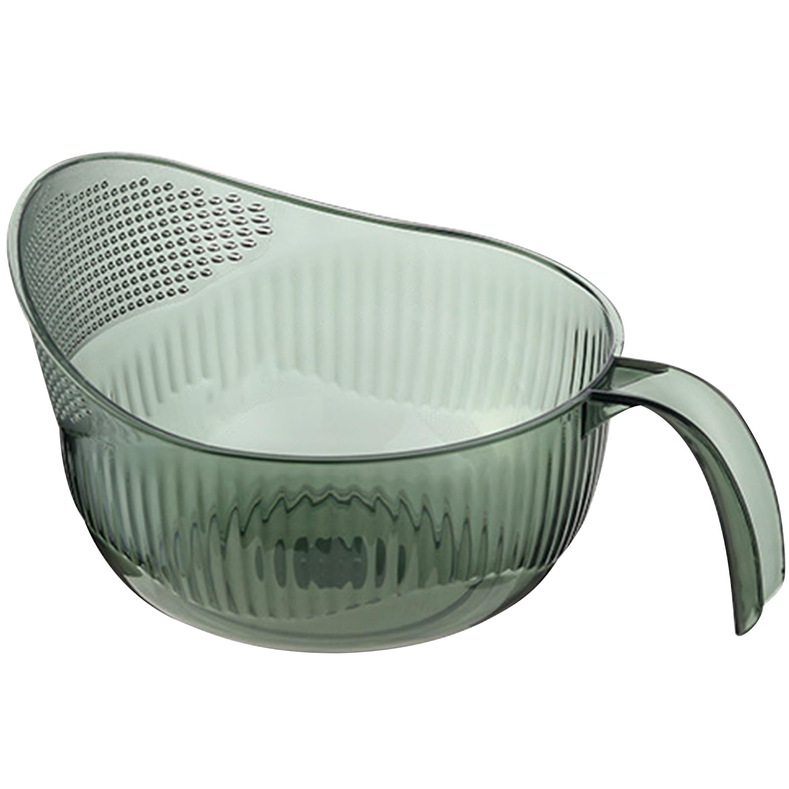 NASSMOSSE BPA-Free Plastic Rice Washer – Green, 9x5in with Ergonomical Handle, Multifunctional Washing Bowl