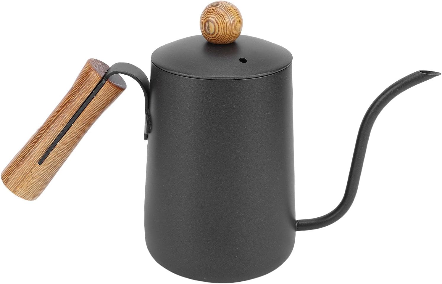 Focket Pour Over Coffee Kettle, 650ML 304 Stainless Steel Long Narrow Spout Electric Gooseneck Kettle, Coffee Pot with Wooden Handle Lid for Kitchen