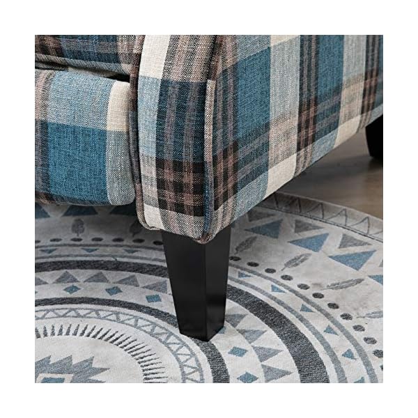 HOMCOM Single Armchair Sofa Push Back Recliner Living Room Furniture Cushion Padded Seat w/Armrest - Image 10